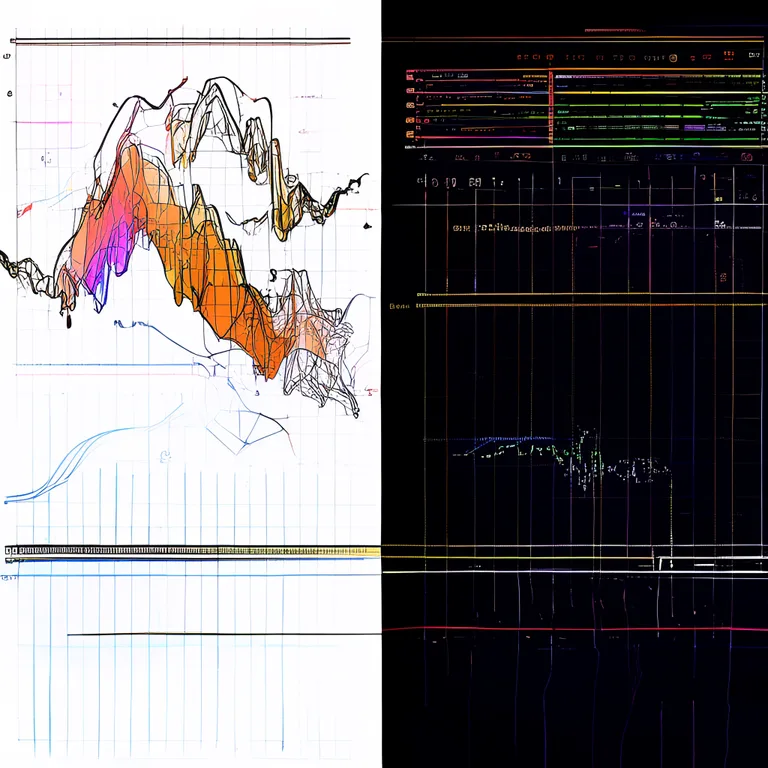 A split-screen visualization showing a hand-drawn leveling curve pattern on the left side and its procedural generation…
