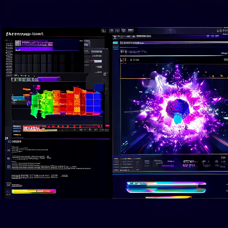 Split-screen view of a modern Unity editor interface, left side showing a developer's cursor dragging a colorful modular…