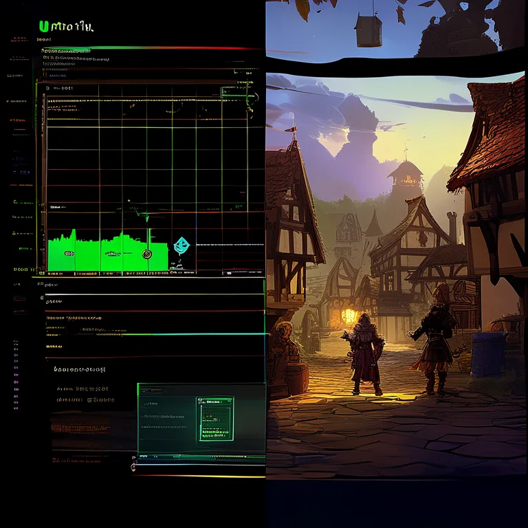 A split-screen composition: the left half shows the Unity Profiler window with a highlighted dialogue module and a flat, low…