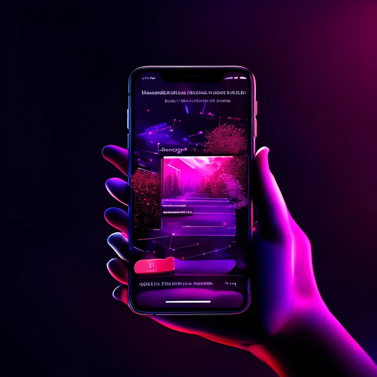 A smartphone held in hand showing a short-form vertical video being auto-generated from a blog article, with AI captions and…