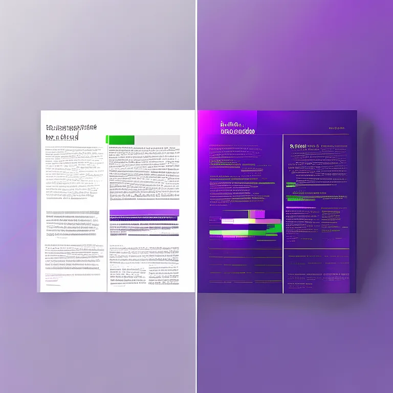 A dramatic split-screen comparison of two article layouts: the left side shows a plain grayscale text article with no…