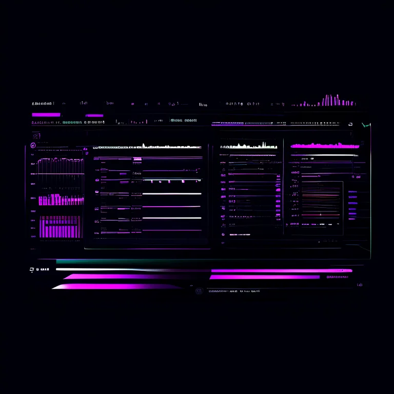 A sleek, modern dark-UI dashboard for an AI SEO platform, densely packed with competitor analysis line graphs, keyword gap…