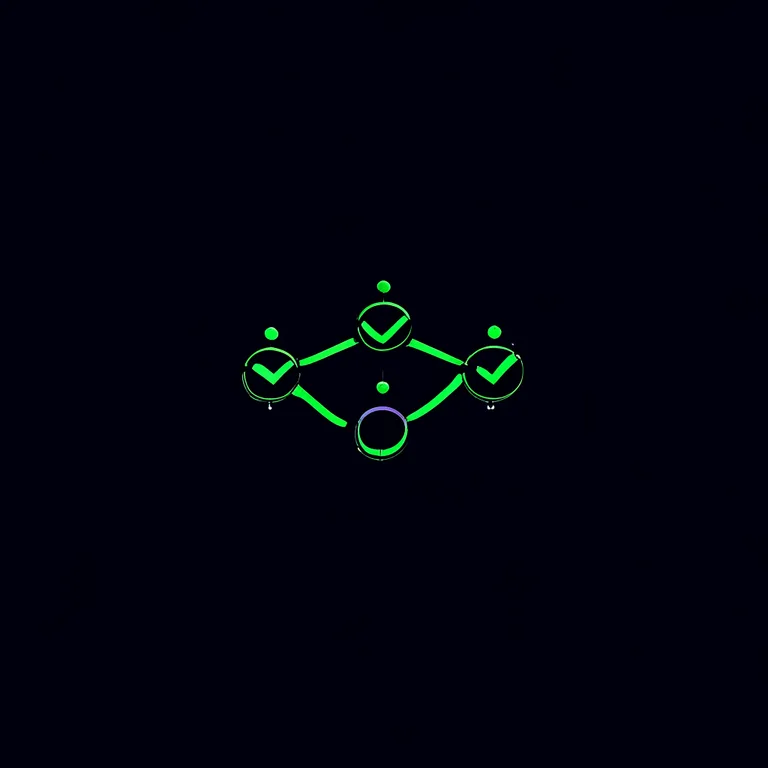 A clean modern infographic flowchart on a dark background, with four connected AI agent nodes labeled Research, Write…