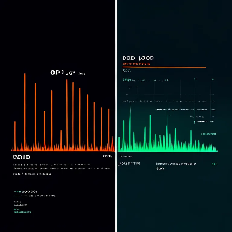 A split-screen comparison of Unity Profiler timelines. Left side labeled 'OOP' shows tall orange spikes and high GC Alloc…