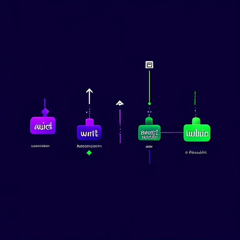 A clean, modern flat vector diagram of a multi-agent AI pipeline. Four rounded rectangular nodes labeled 'Research'…