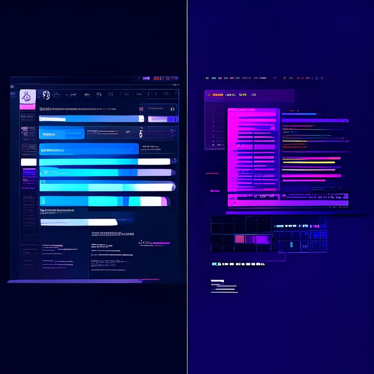 A split-screen comparison. Left side shows a traditional Google search results page with blue links. Right side shows a…
