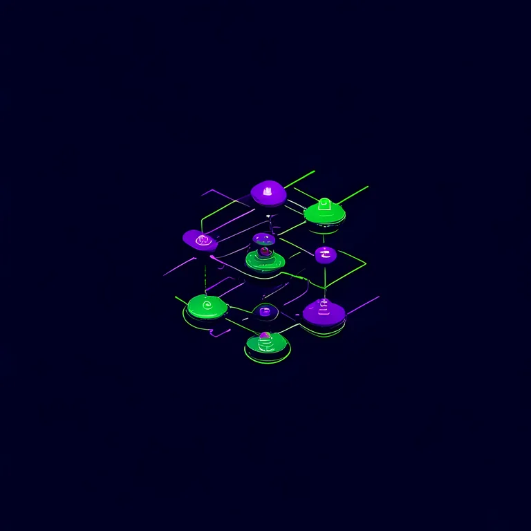 A clean diagram-style illustration of a multi-agent AI SEO pipeline with five connected stages labeled Research, Write…