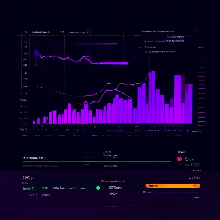 Dark mode analytics dashboard UI mockup showing competitor intelligence: keyword ranking line charts trending upward…