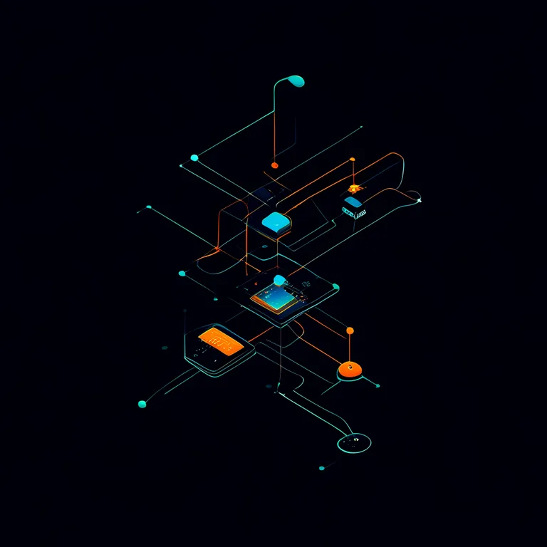 Network topology diagram: multiple client devices connected to central server, data packets flowing, labels for RPC calls…