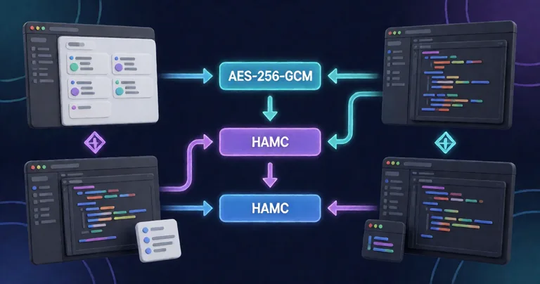 A technical diagram showing a Unity game client and server exchanging encrypted RPC messages. Arrows labeled with…