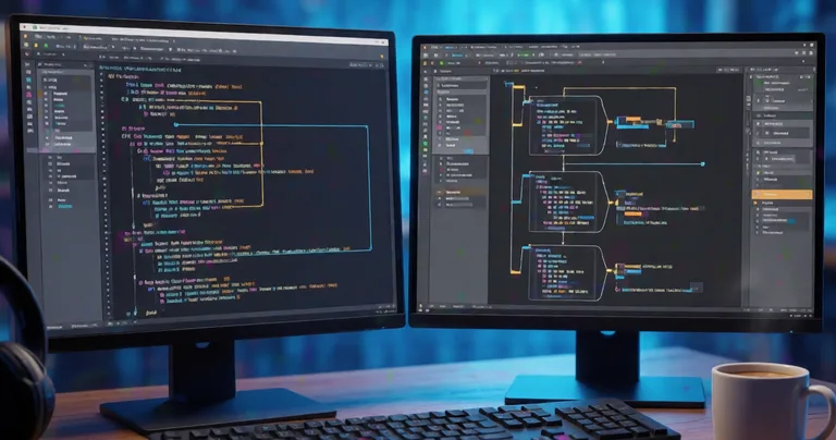 A professional Unity developer's dual-monitor workspace with IntelliJ IDEA open on the left showing C# code with performance…