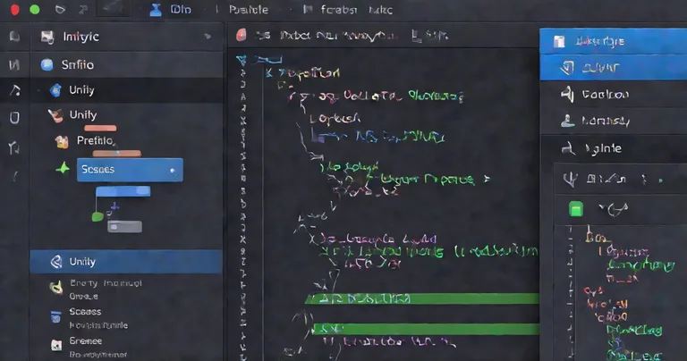 A close-up screenshot of IntelliJ IDEA's project view showing a Unity folder structure with Scripts, Prefabs, and Scenes…